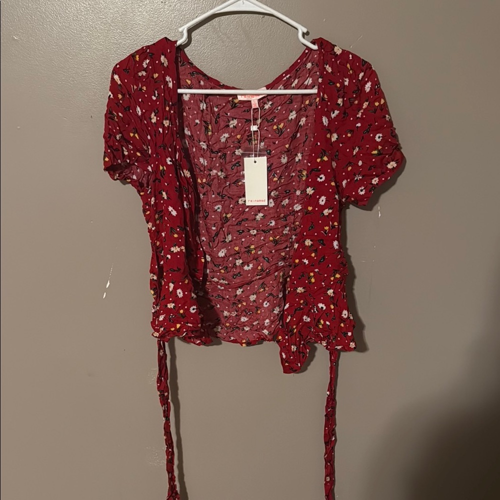 Floral Red Women's Top